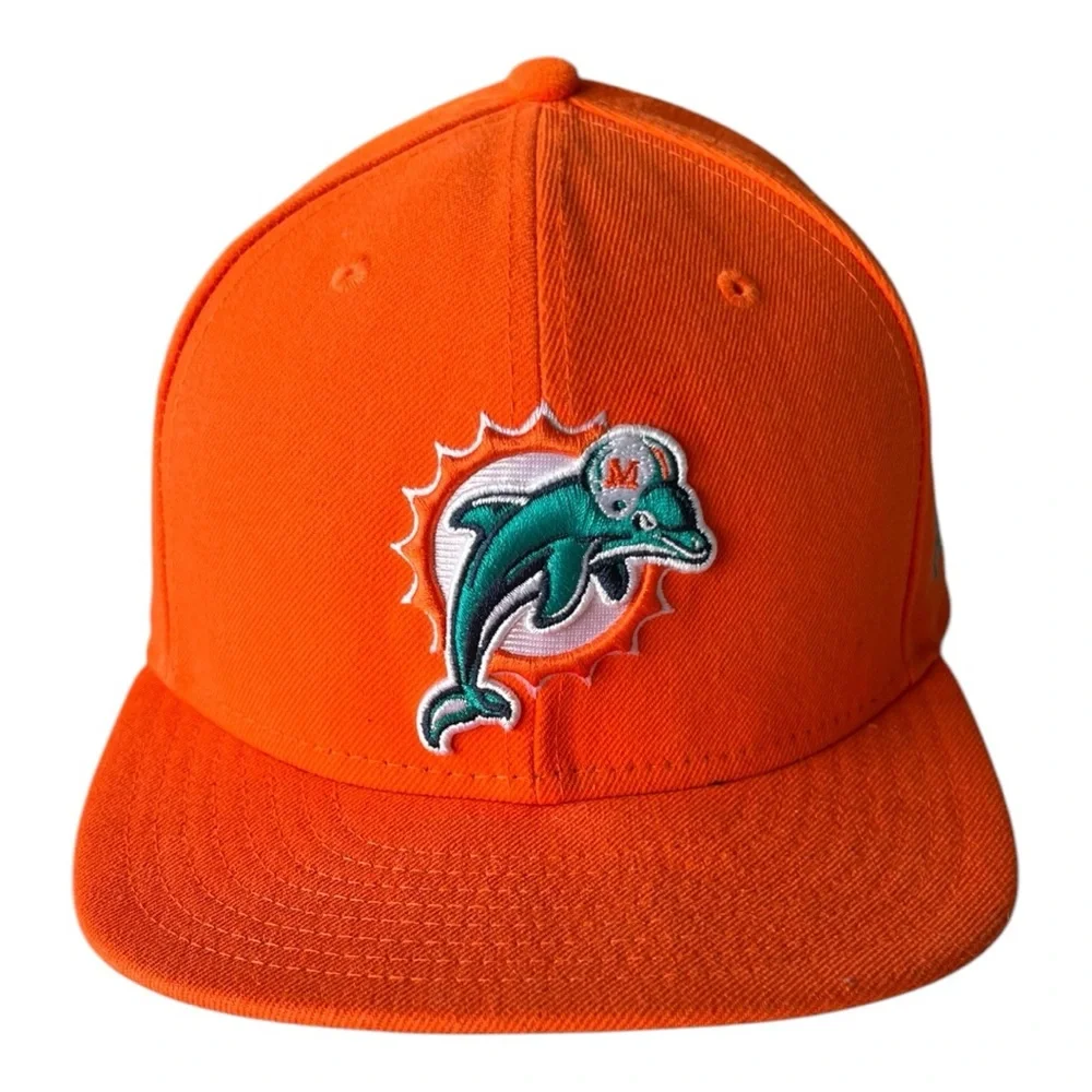 New Era 59Fifty Miami Dolphins Fitted Hat, 7 1/4 Throwback Cap NFL